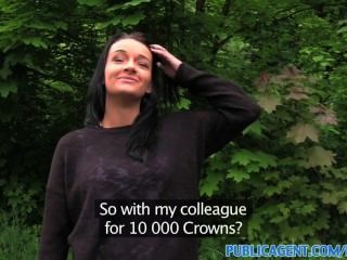 Publicagent Sexy Raven Haired Beauty Led To Woods For A Fucking